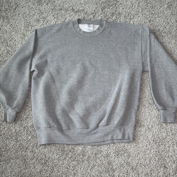 Vintage Jerzees Grey Blank Crewneck Sweatshirt Mens Size XL - Picture 1 of 6